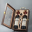 Wooden Single Leather Premium Wine Gift Box With Gold Coated Handle