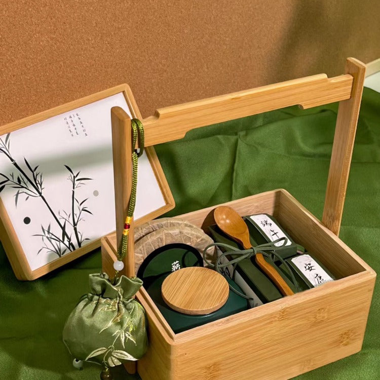 Bamboo And Wood Portable Gift Box