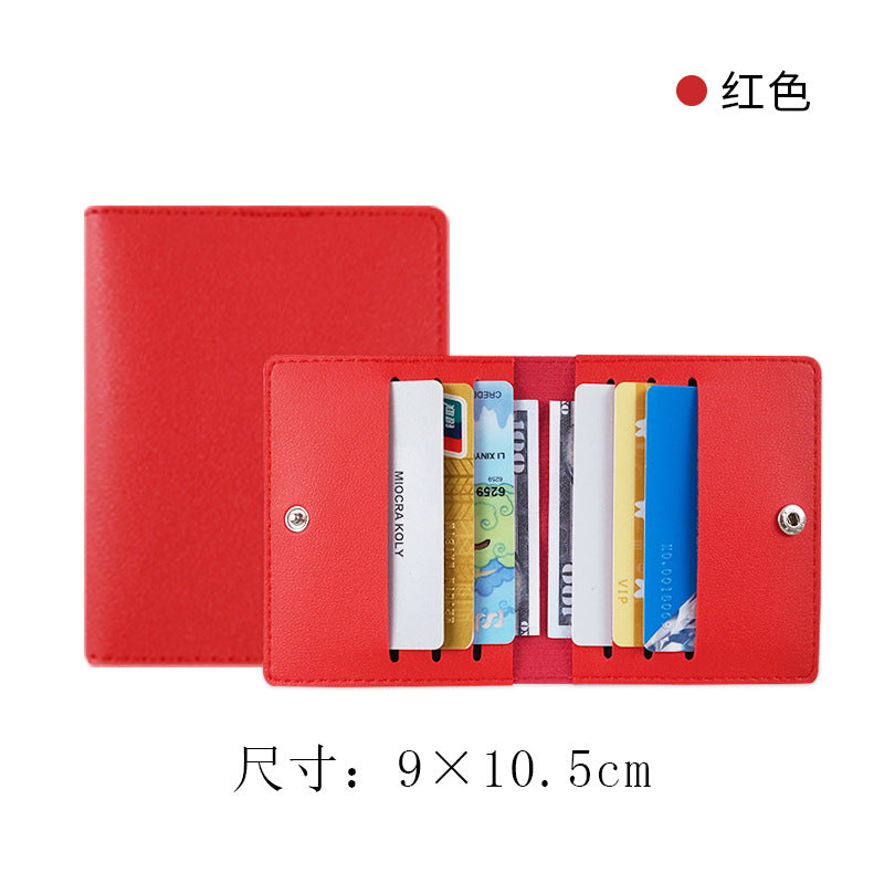 Multi-Pocket Pu Leather Passport Holder