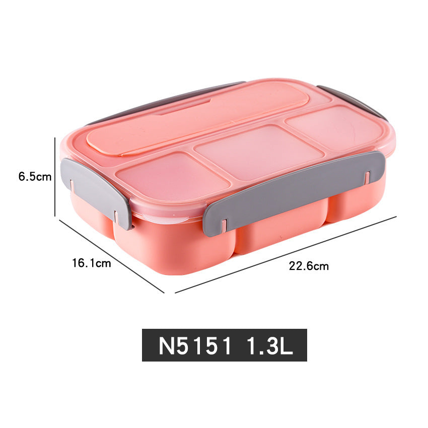 Four Compartment Plastic Lunch Box Convenient Lunch Box