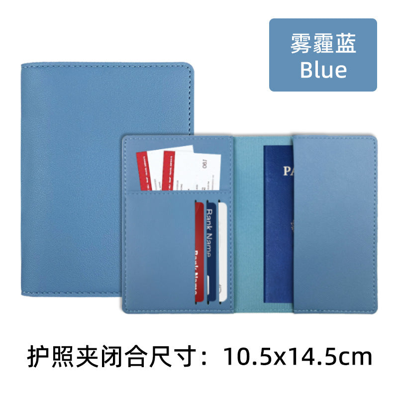 Multi-Compartment Pu Leather Passport Holder