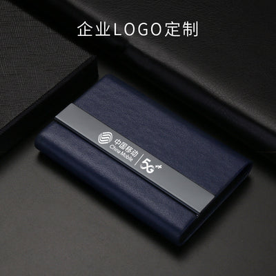 Pu Leather Covered Stainless Steel Innards Business Card Case