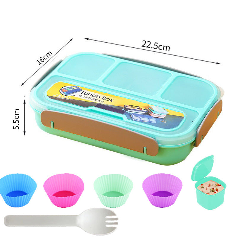 Four Compartment Plastic Lunch Box Convenient Lunch Box