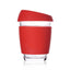 Silica Gel Glass Coffee Cup With Silica Strap Gripping Slanted Cap