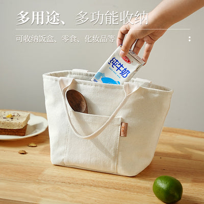 Cotton Canvas Insulated Lunch Bag