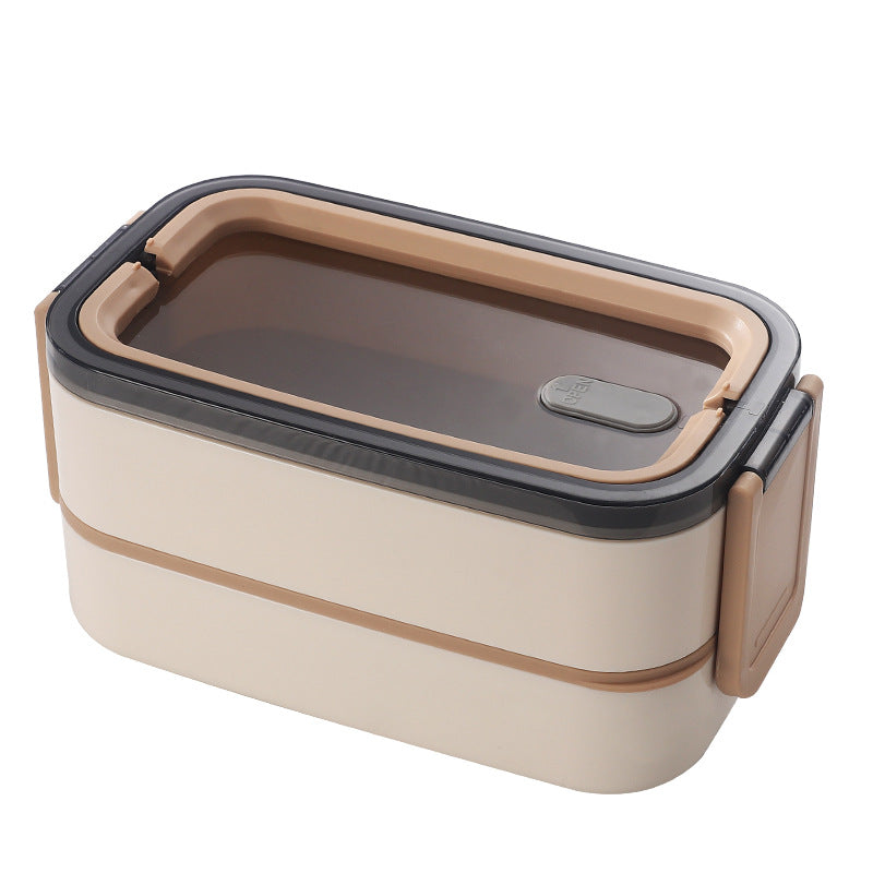 2 Tier Side Clippable Lunch Box With Cutlery