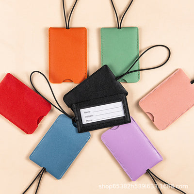 Recycled Leather Luggage Tag Cardholder