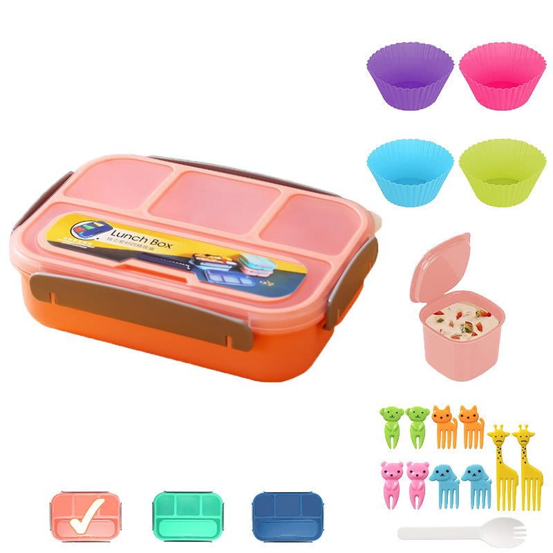 Four Compartment Plastic Lunch Box Convenient Lunch Box