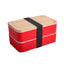 Bamboo Lid Two Layer Bento Style Lunch Box With Cutleries
