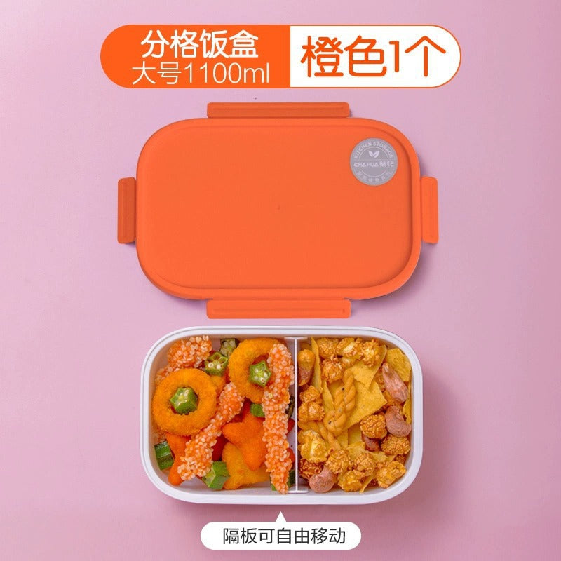 Dual Coloured Pp Cap With 2 Divider Lunch Box