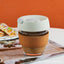 Silica Gel Glass Coffee Cup With Silica Strap Gripping Slanted Cap