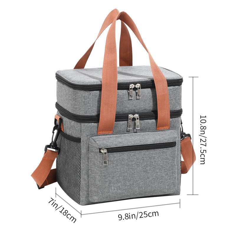 Brown Strap Bag Pack Lunch Bag