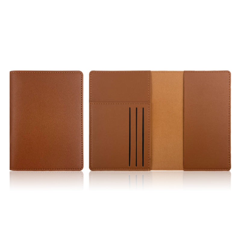 Multi-Compartment Pu Leather Passport Holder