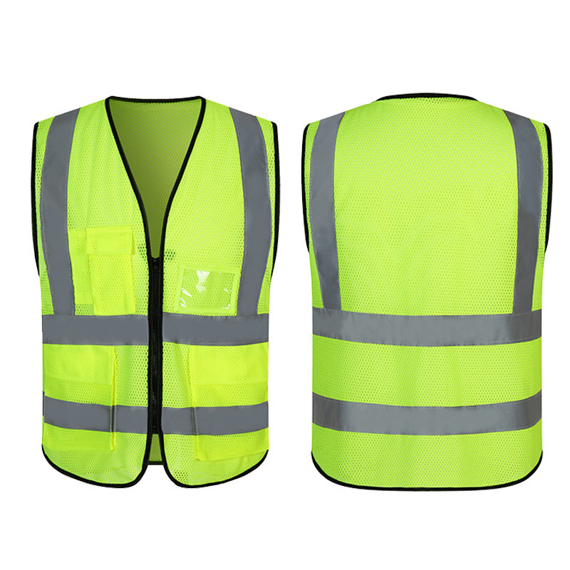 Multi-Pocket Reflective Strip Vest