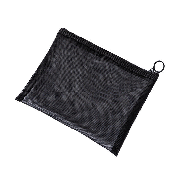 Black Mesh Cosmetic Bag