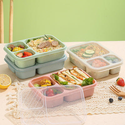 Wheat Straw Lunch Box Three-Compartment Lunch Box