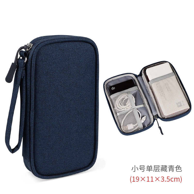 Electronics Travel Organizer Multifunctional For Flash Drive Cords Usb Drive Double Compartment