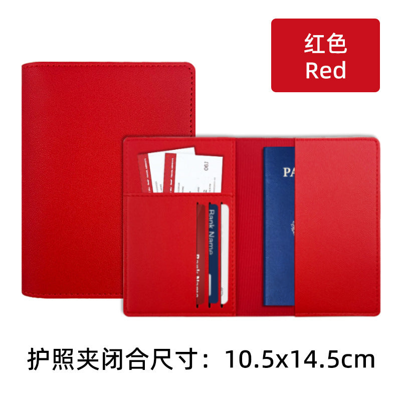 Multi-Compartment Pu Leather Passport Holder