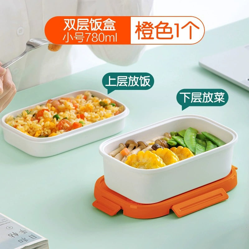 Dual Coloured Pp Cap With 2 Divider Lunch Box