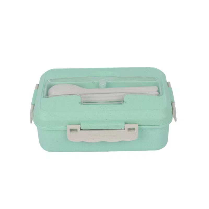 Wheat Straw Compartment Lunch Box With Utensils