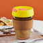 Silica Gel Glass Coffee Cup With Silica Strap Gripping Slanted Cap