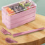 Wheat Straw Three Layer Bento Style Lunch Box With Cutleries