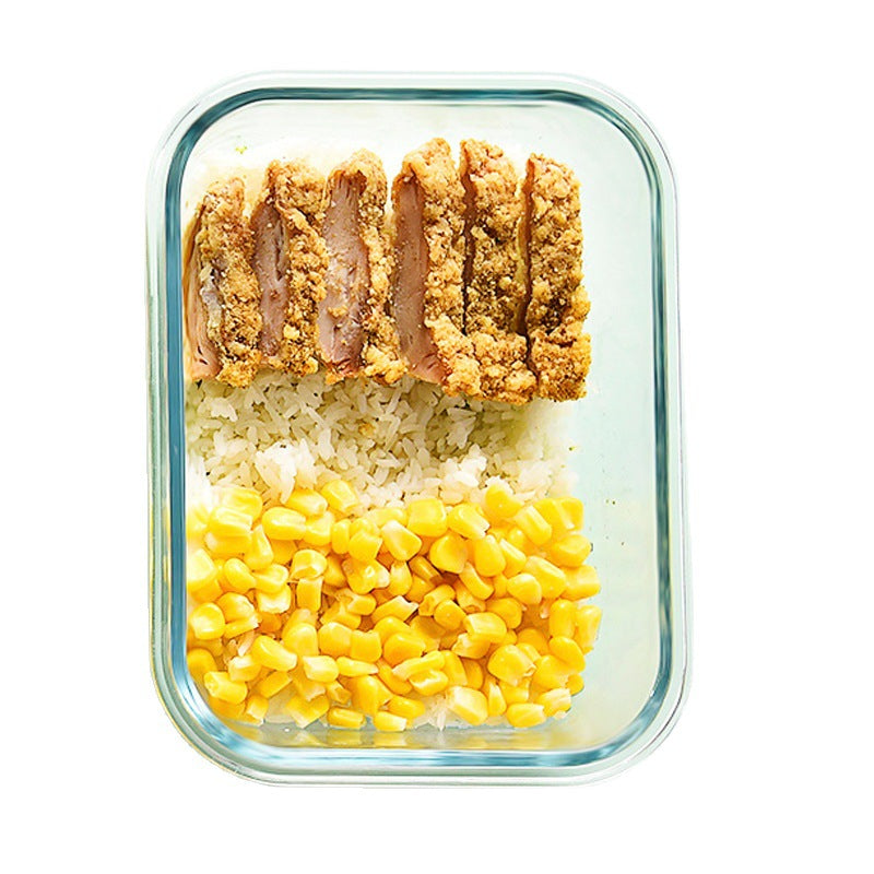 Microwave-Safe Glass Compartment Container