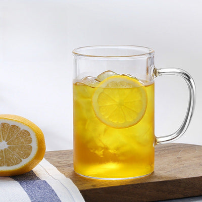 Colored Handle Glass Mug