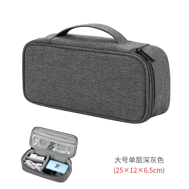 Electronics Travel Organizer Multifunctional For Flash Drive Cords Usb Drive Double Compartment