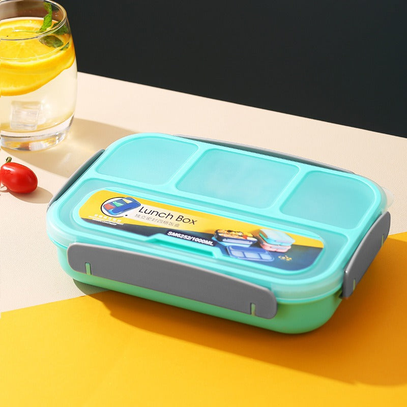 1.3L Four-Compartment Lunch Box With Spoon