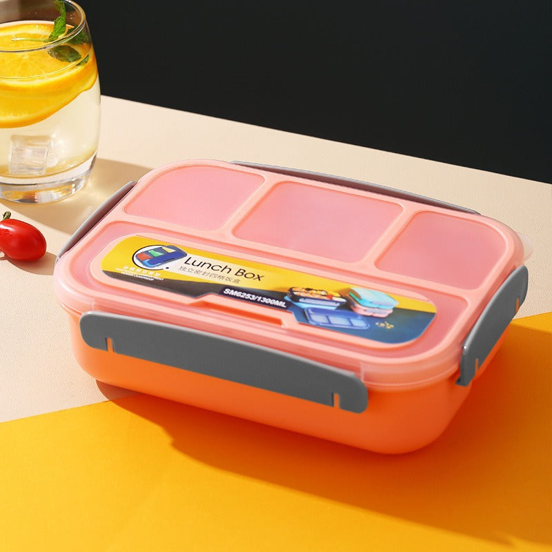 Four Compartment Plastic Lunch Box Convenient Lunch Box