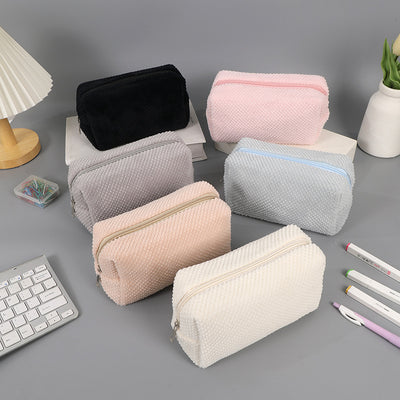 Fluffy Fabric Cosmetic Bag