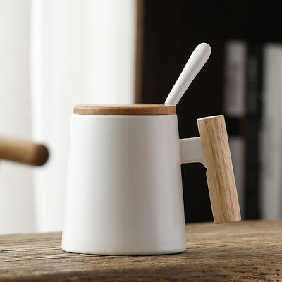 Wooden Handle Ceramic Mug