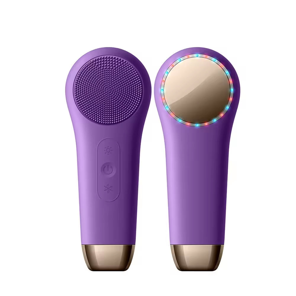 Cleansing Brush Skin Tightening Waterproof Led Facial Brush With Heat And Cold Compress