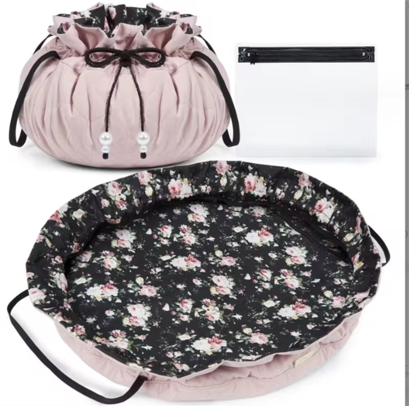 Pink Makeup Bag Travel Organize Women Drawstring Make Up