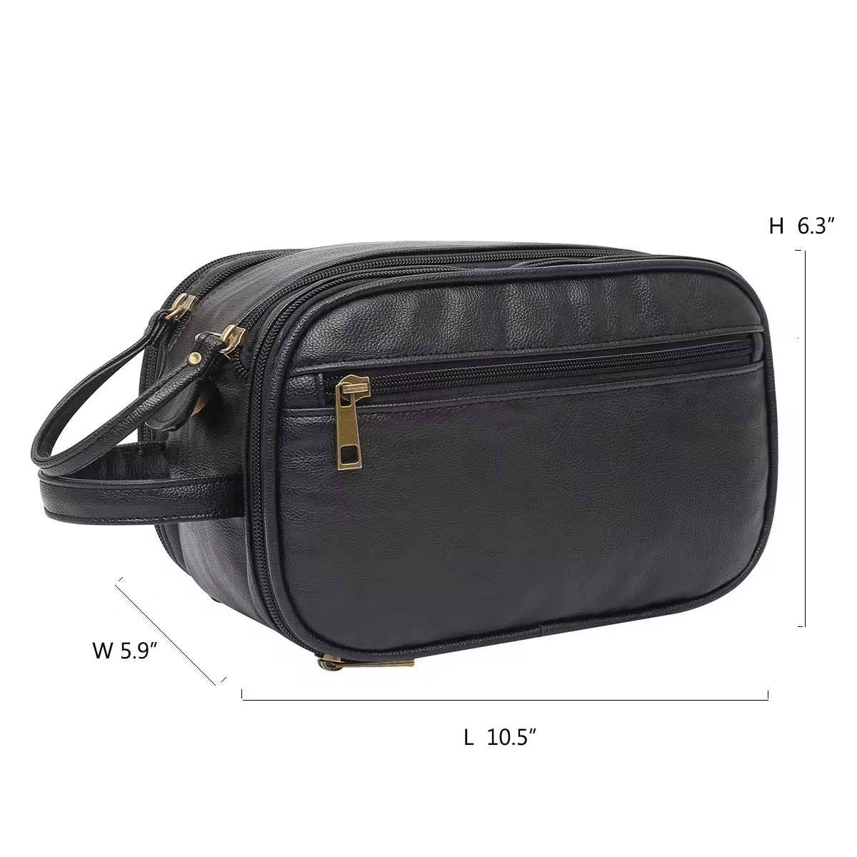 Pu Leather Shaving Dopp Kit Bag Men's Toiletry Clutch Bag Travel