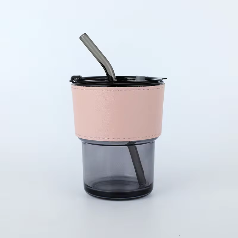 Glass Cup With Straw And Lid