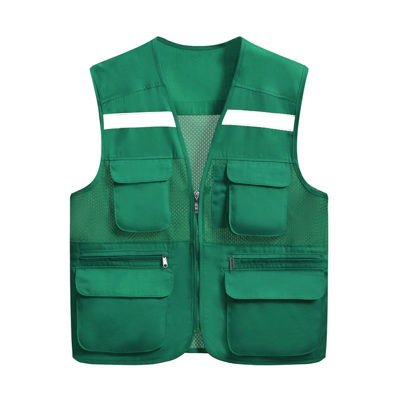 Multi Compartment Reflective Strip Vest