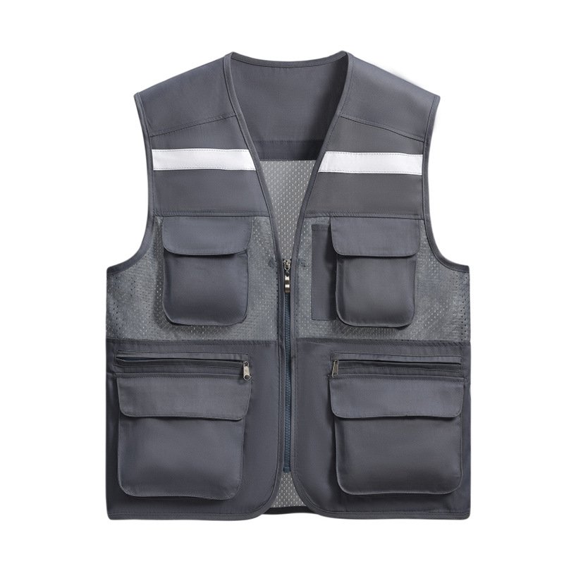 Multi Compartment Reflective Strip Vest