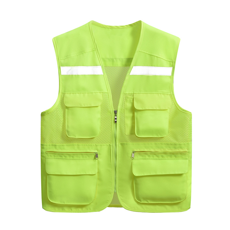 Multi Compartment Reflective Strip Vest