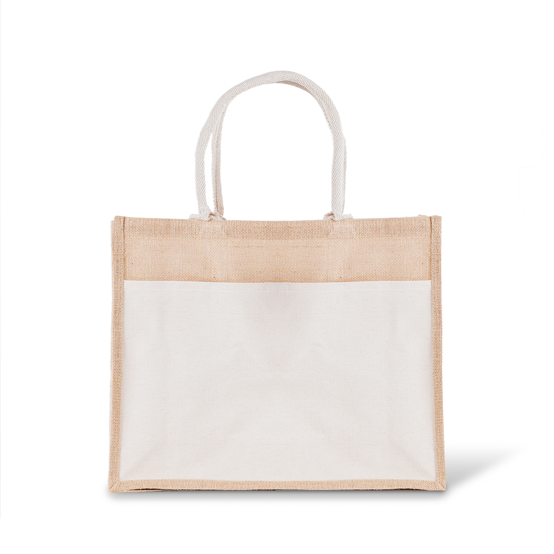 Upload Your Own Jute Bag with Front Pocket Famsy.Asia