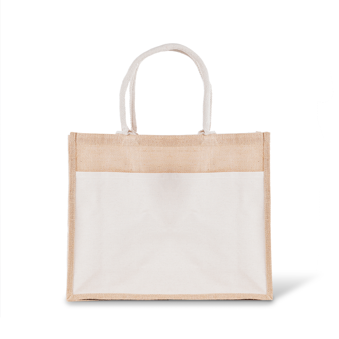 Upload Your Own - Jute Bag with Front Pocket
