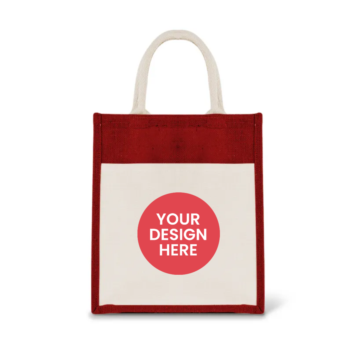 Upload Your Own - Colourful Jute Bag with Front Pocket